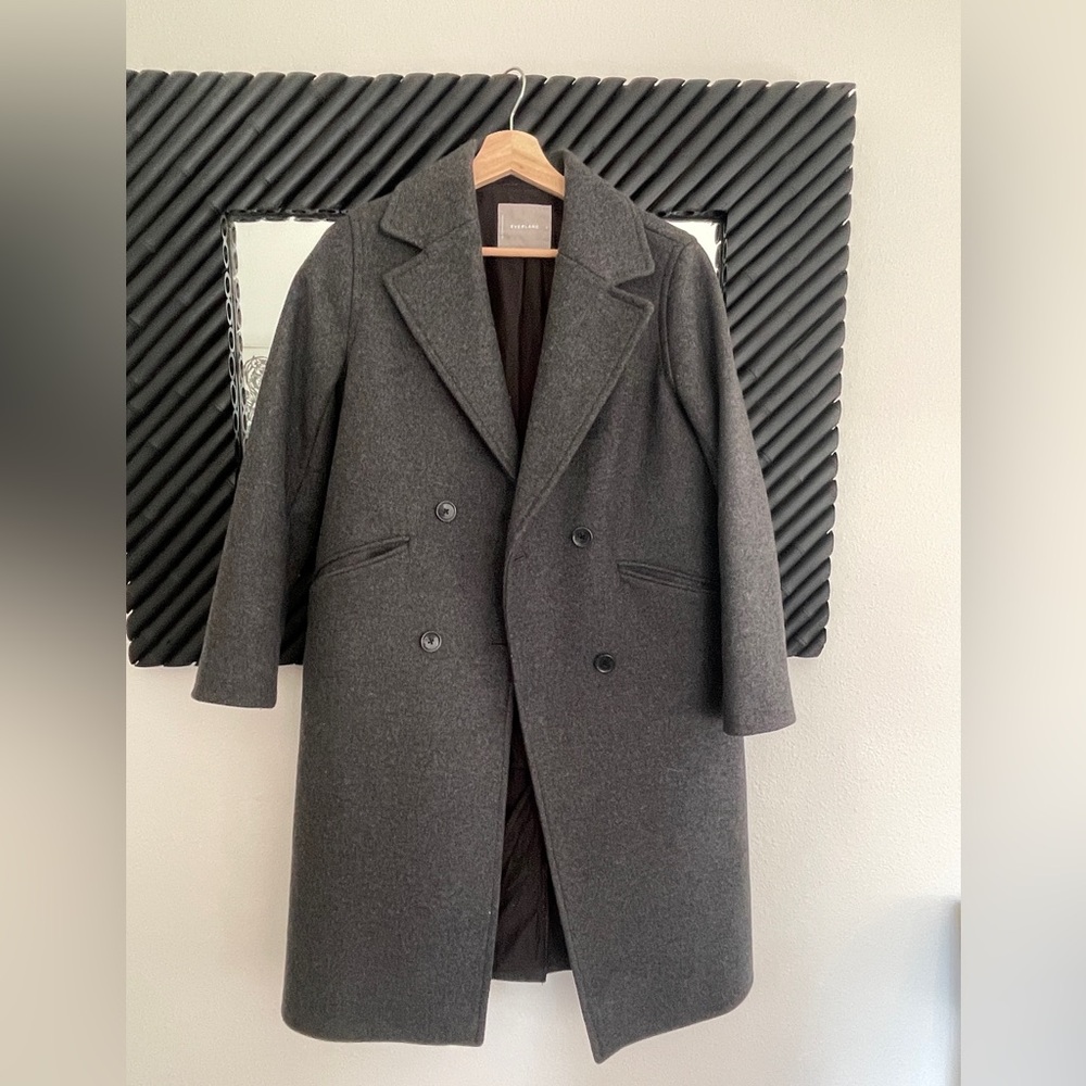 Everlane Women's Dark Gray Double-Breasted Coat